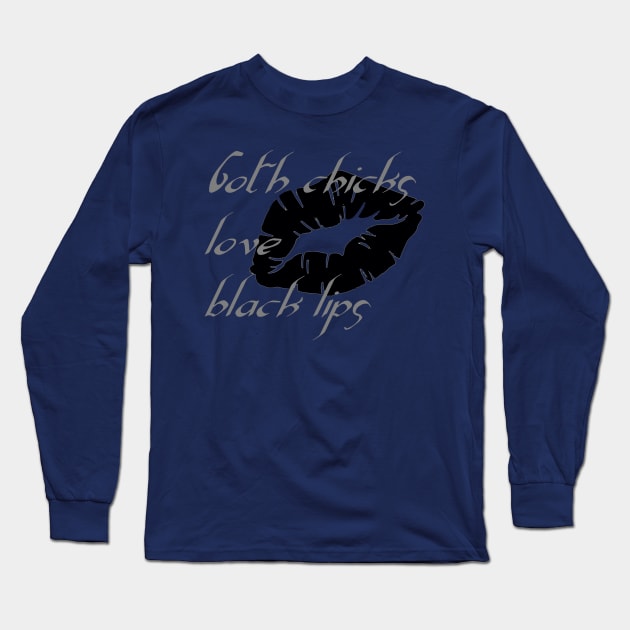 Goth Chicks Love Black Lips Halloween Humor Long Sleeve T-Shirt by taiche